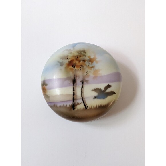 Antique Prov Saxe ES Germany Hand Painted Porcelain Trinket Box early 1900's - Picture 2 of 11